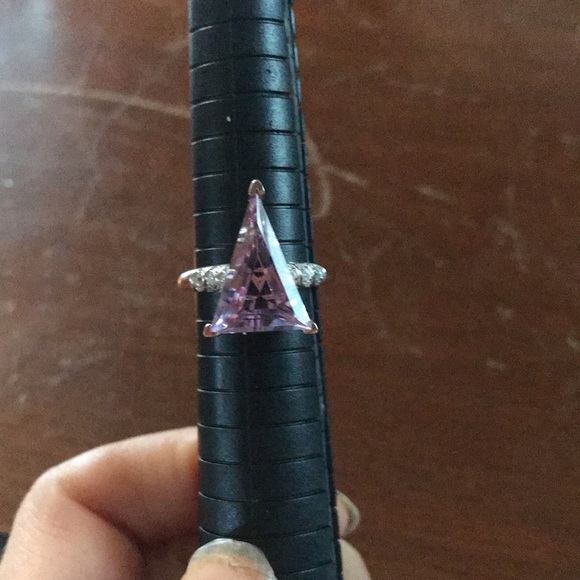 Rose De France Amethyst Rose Gold Sterling Silver Ring - Picture 10 of 12